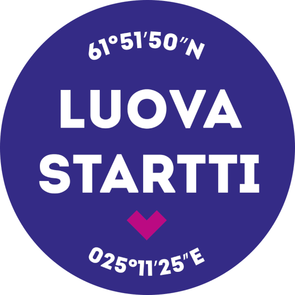 Luova Startti sininen tausta